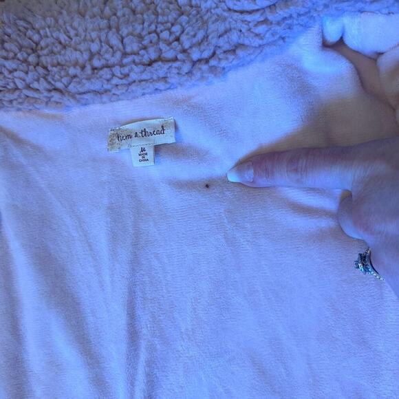 Hem & Thread Jacket Size medium Pink Cropped Button Front Collar - Picture 6 of 14